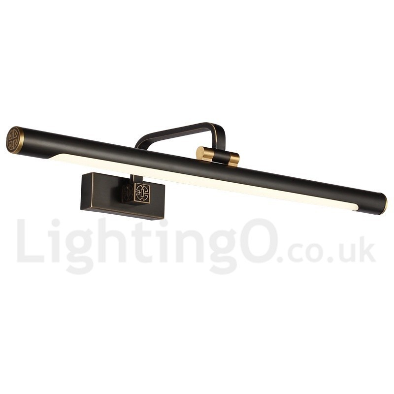 Lámpara de espejo IP, luces de baño, luces de pared de latón puro con pantalla acrílica, iluminación de maquillaje