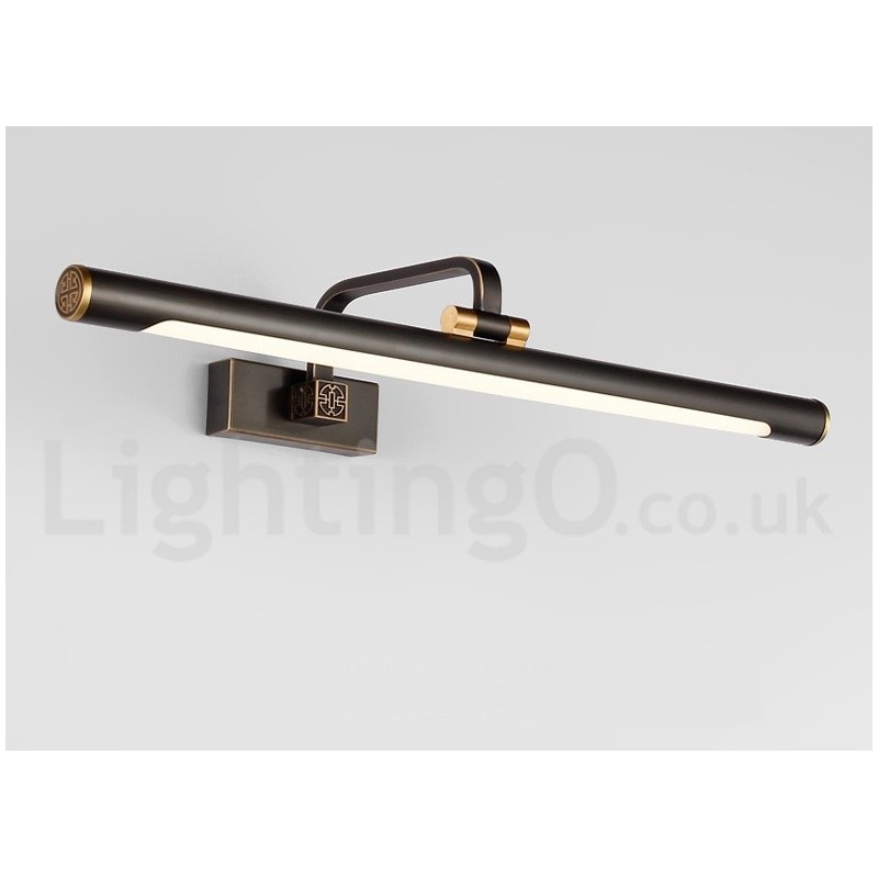 Lámpara de espejo IP, luces de baño, luces de pared de latón puro con pantalla acrílica, iluminación de maquillaje