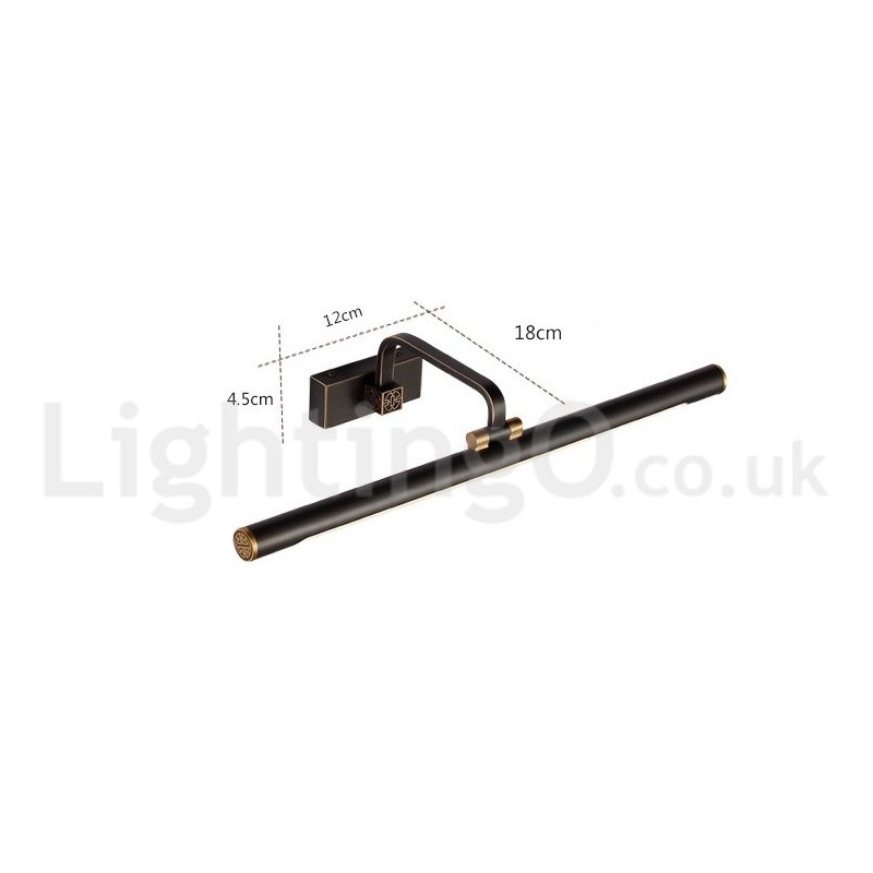 Lámpara de espejo IP, luces de baño, luces de pared de latón puro con pantalla acrílica, iluminación de maquillaje