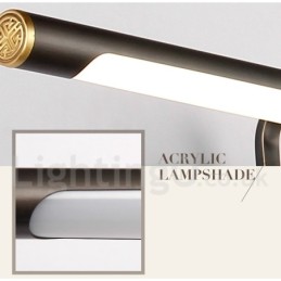Lámpara de espejo IP, luces de baño, luces de pared de latón puro con pantalla acrílica, iluminación de maquillaje