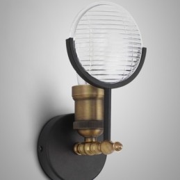 Aplique de pared rústico retro vintage de 1 luz con pantalla de cristal, ideal para hoteles, oficinas, salas de exposición, salas de estar y comedores.