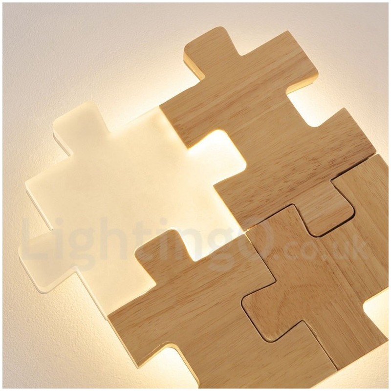 Apliques de pared de madera con pantalla acrílica, modernos y contemporáneos, de madera y bambú.