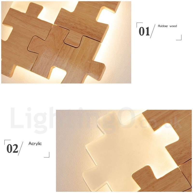 Apliques de pared de madera con pantalla acrílica, modernos y contemporáneos, de madera y bambú.