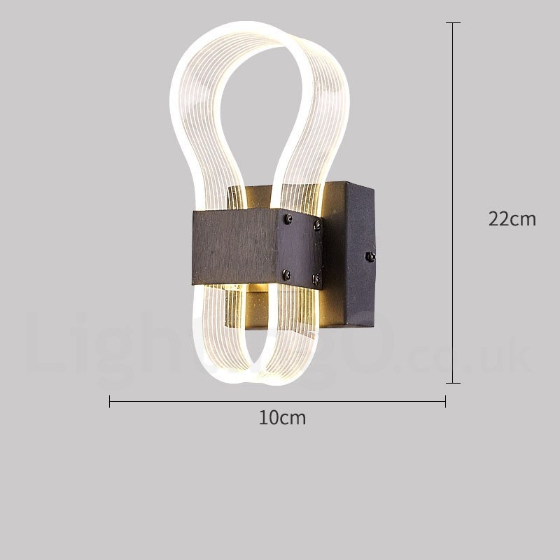 Lámpara de pared moderna con pantalla acrílica para dormitorio, pasillo y sala de estar.
