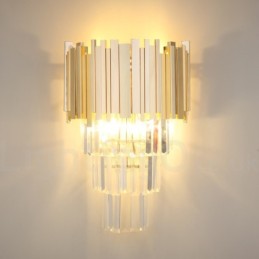 Aplique de pared de cristal K9 de lujo posmoderno a juego con oro y pantalla de cristal