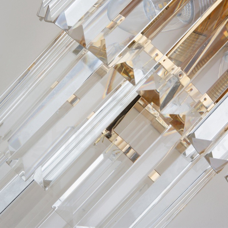 Aplique de pared de cristal K9 de lujo posmoderno a juego con oro y pantalla de cristal
