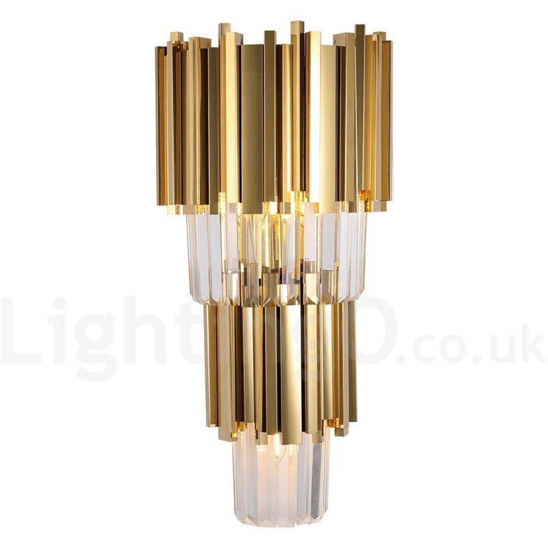 Lámpara de pared de cristal K9 de lujo moderna con pantalla de cristal
