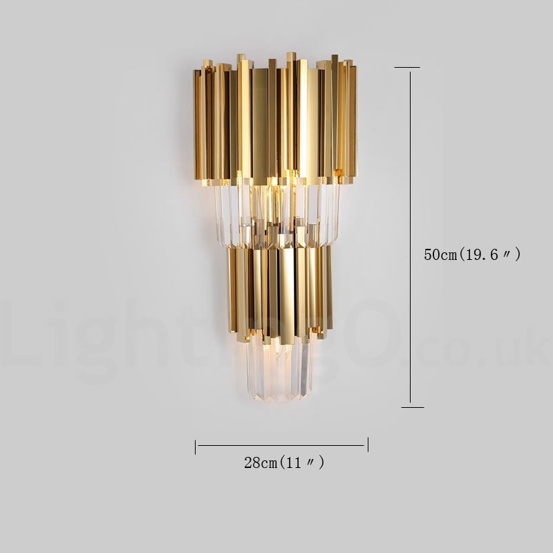 Lámpara de pared de cristal K9 de lujo moderna con pantalla de cristal