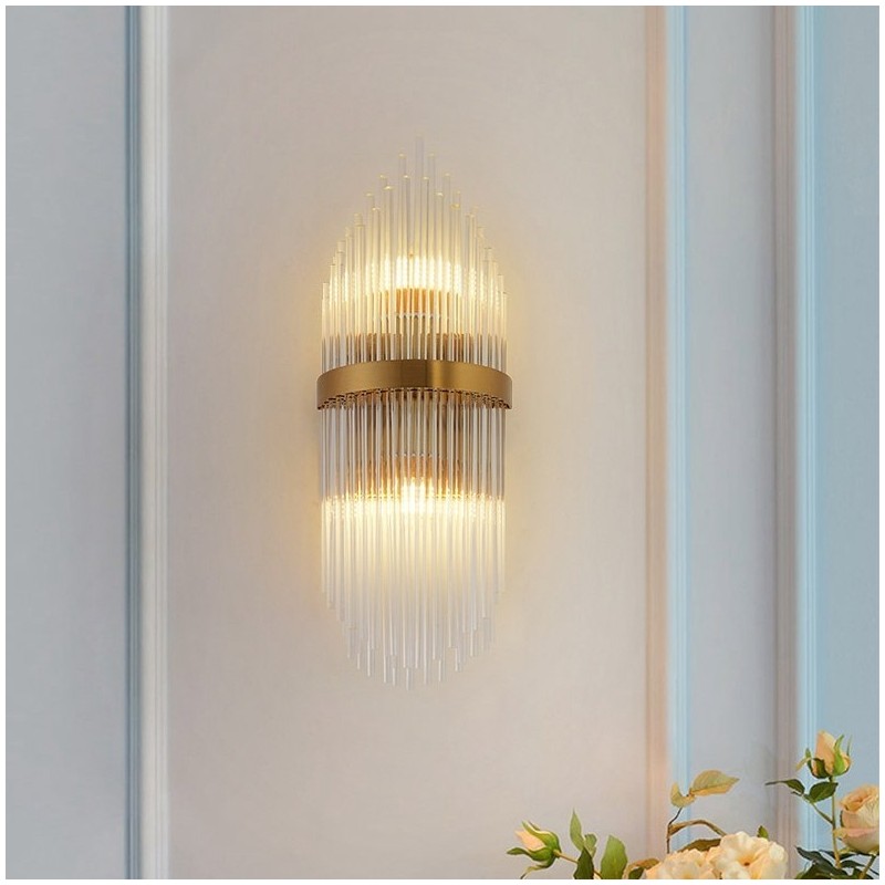 Lámpara de pared de cristal K9 de lujo moderna con pantalla de cristal