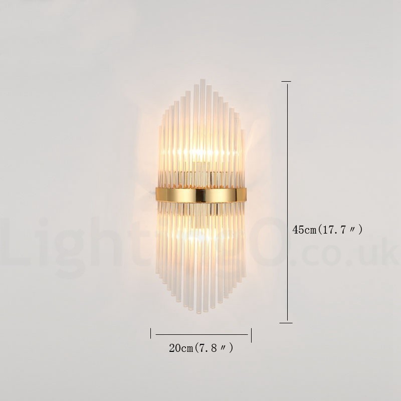 Lámpara de pared de cristal K9 de lujo moderna con pantalla de cristal