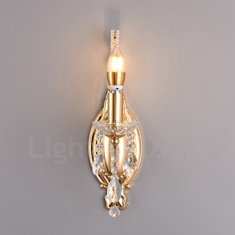 Aplique de pared de cristal estilo americano, 1 luz, dorado y negro, para sala de estar, comedor, tienda de ropa, cafetería, hotel.