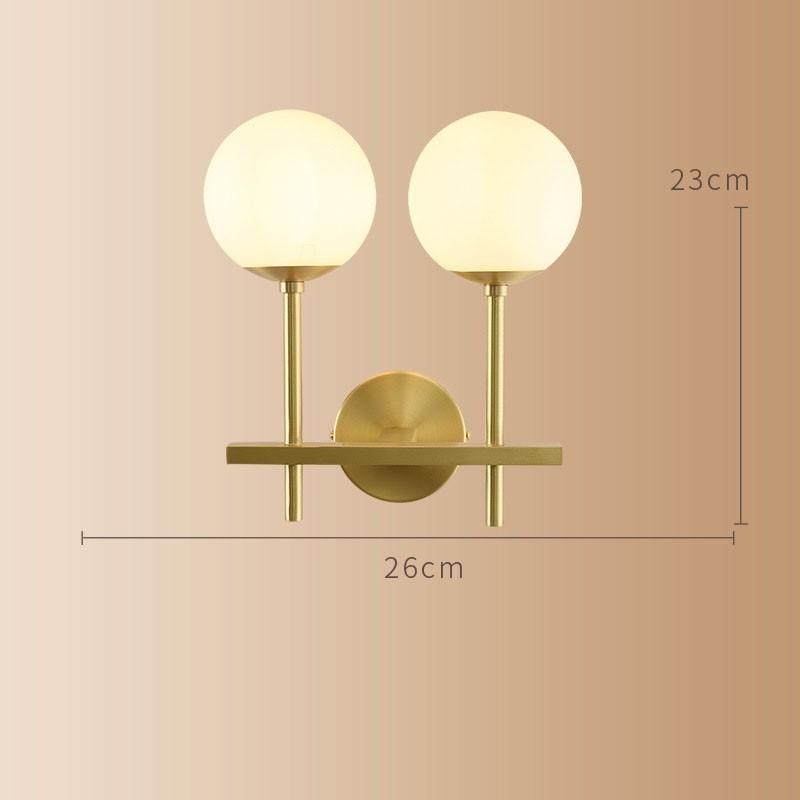 Lámpara de pared moderna Molecules Bean con pantalla esférica de cristal
