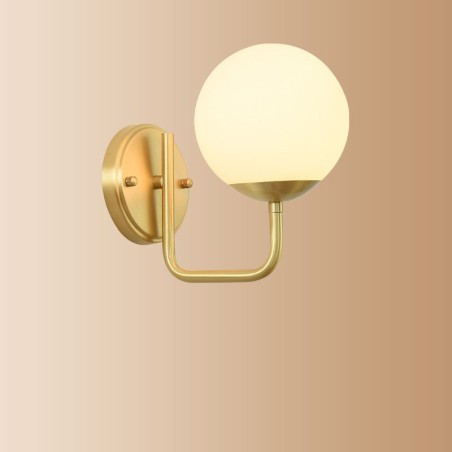 Lámpara de pared moderna Molecules Bean con pantalla esférica de cristal Lámpara de pared moderna Molecules Bean con pantalla esférica de cristal
