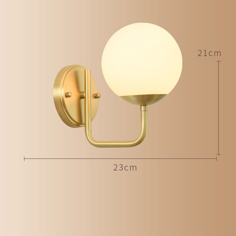 Lámpara de pared moderna Molecules Bean con pantalla esférica de cristal