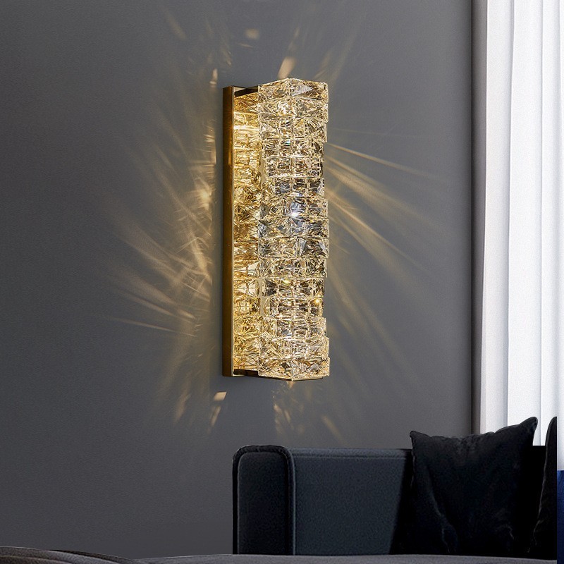 Lámpara de pared moderna de cristal K9 para mesita de noche, porche, pasillo, sala de estar, dormitorio, estudio.
