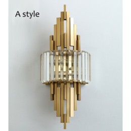 Lámpara de pared de cristal de lujo posmoderna para sala de estar, TV, fondo de pared, dormitorio, mesita de noche