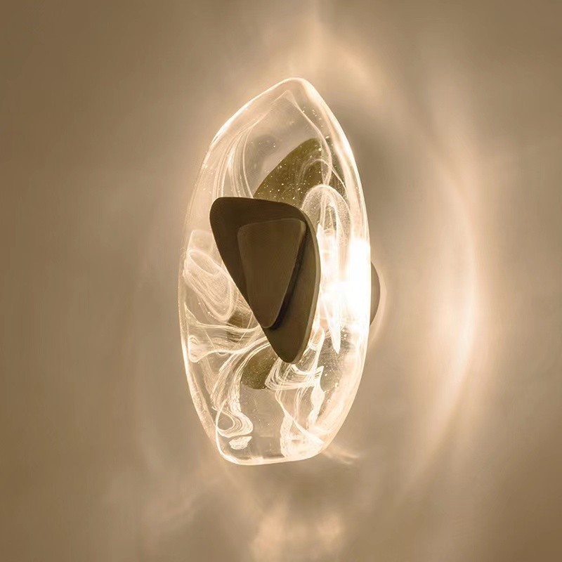 Apliques de pared de cristal nórdico para sala de estar, estudio, dormitorio, mesita de noche, pasillo, fondo de sala de estar, luz de pared