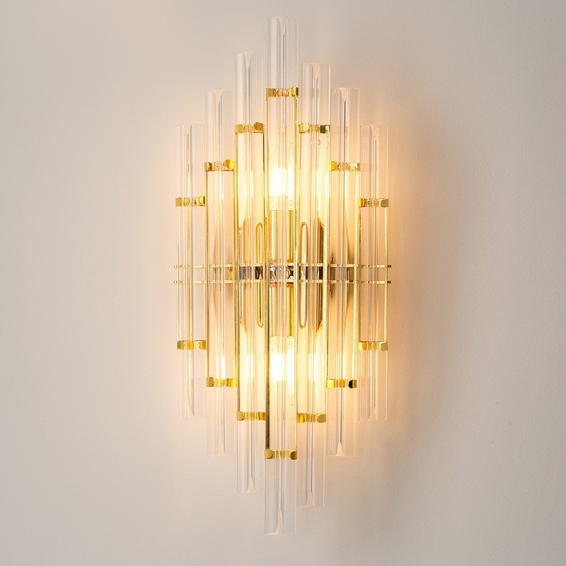 Lámpara de pared de cristal de lujo para hotel, estilo posmoderno, con personalidad, para sala de estar, pasillo, entrada, fondo, dormitorio, mesita de noche, apliques decorativos.