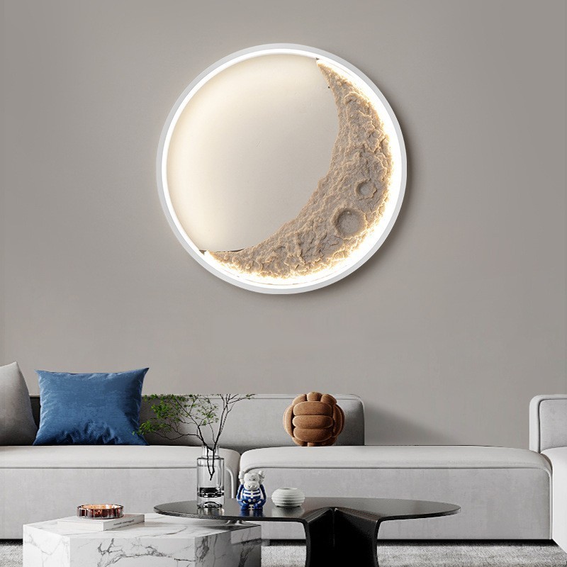 Lámparas de pared decorativas de fondo redondo nórdico para interiores