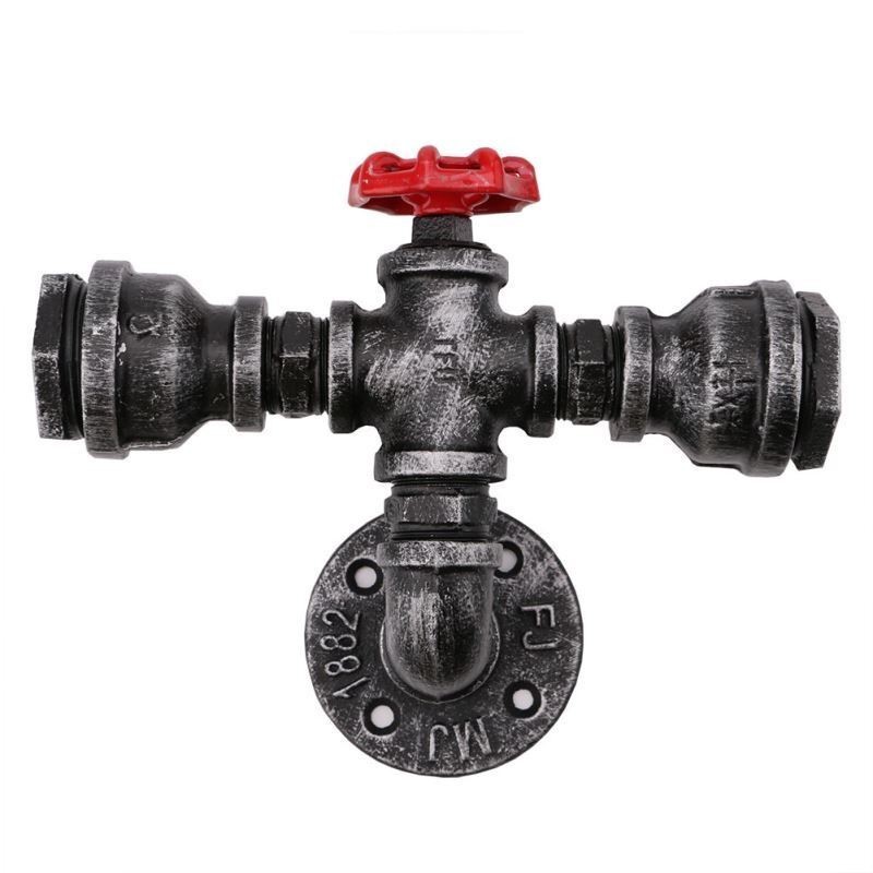 Lámpara de pared industrial vintage con diseño de tubería de agua retro