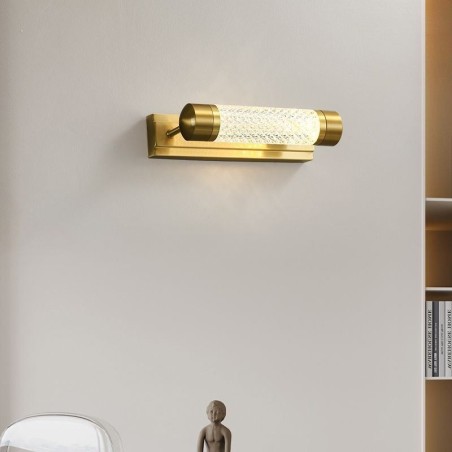 Lámpara de pared de latón acrílico cilindro espejo luz frontal Lámpara de pared de latón acrílico cilindro espejo luz frontal