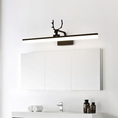Lámpara de pared acrílica con espejo de asta para baño y maquillaje Lámpara de pared acrílica con espejo de asta para baño y maquillaje