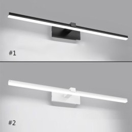 Lámpara de pared contemporánea con espejo y luz frontal, iluminación acrílica para baño.