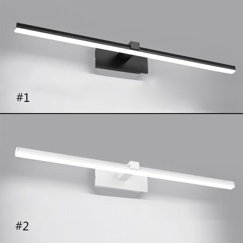 Lámpara de pared contemporánea con espejo y luz frontal, iluminación acrílica para baño.