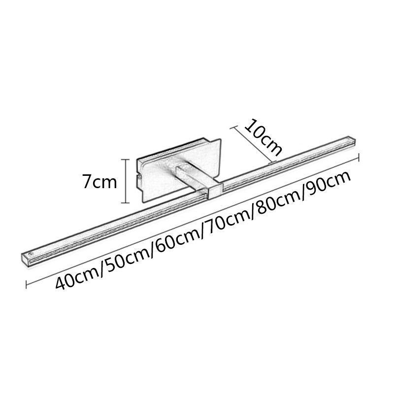 Lámpara de pared contemporánea con espejo y luz frontal, iluminación acrílica para baño.