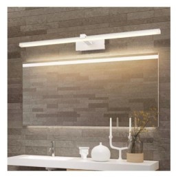Lámpara de pared contemporánea con espejo y luz frontal, iluminación acrílica para baño.