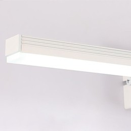 Lámpara de pared contemporánea con espejo y luz frontal, iluminación acrílica para baño.