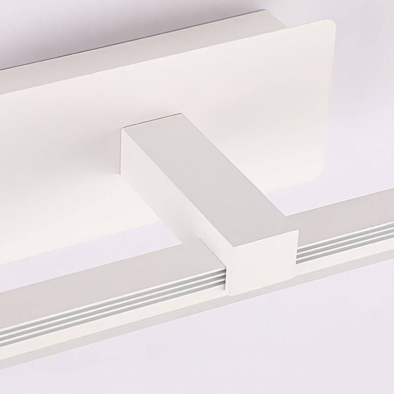 Lámpara de pared contemporánea con espejo y luz frontal, iluminación acrílica para baño.