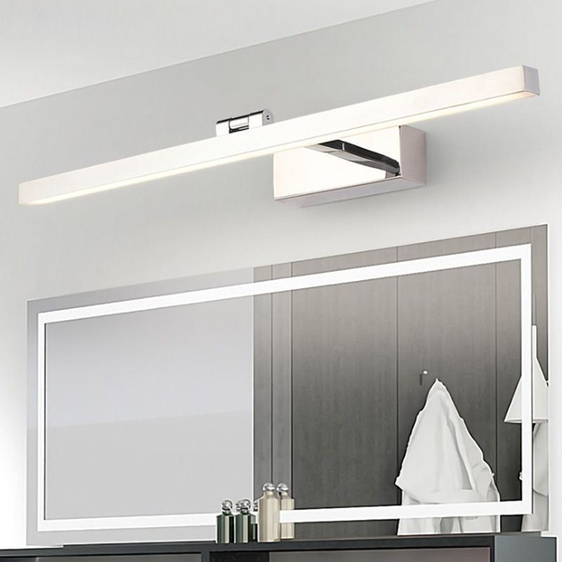 Lámpara de pared con espejo frontal de estilo nórdico con ángulo ajustable para baño