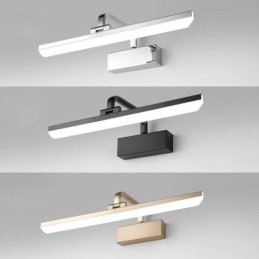 Lámpara de pared moderna con espejo, luz frontal, ángulo ajustable, luz de maquillaje para baño