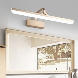 Lámpara de pared moderna con espejo, luz frontal, ángulo ajustable, luz de maquillaje para baño