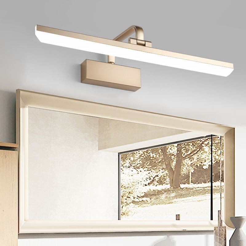 Lámpara de pared moderna con espejo, luz frontal, ángulo ajustable, luz de maquillaje para baño