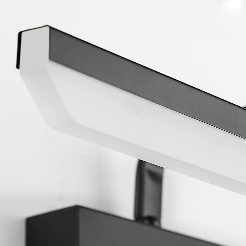 Lámpara de pared moderna con espejo, luz frontal, ángulo ajustable, luz de maquillaje para baño