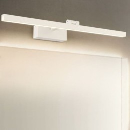 Aplique de pared con espejo frontal de estilo nórdico con ángulo ajustable para baño
