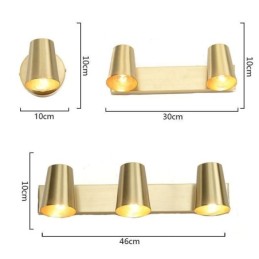 Lámpara de pared con espejo frontal de latón nórdico