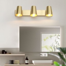 Lámpara de pared con espejo frontal de latón nórdico