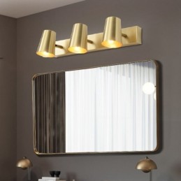Lámpara de pared con espejo frontal de latón nórdico
