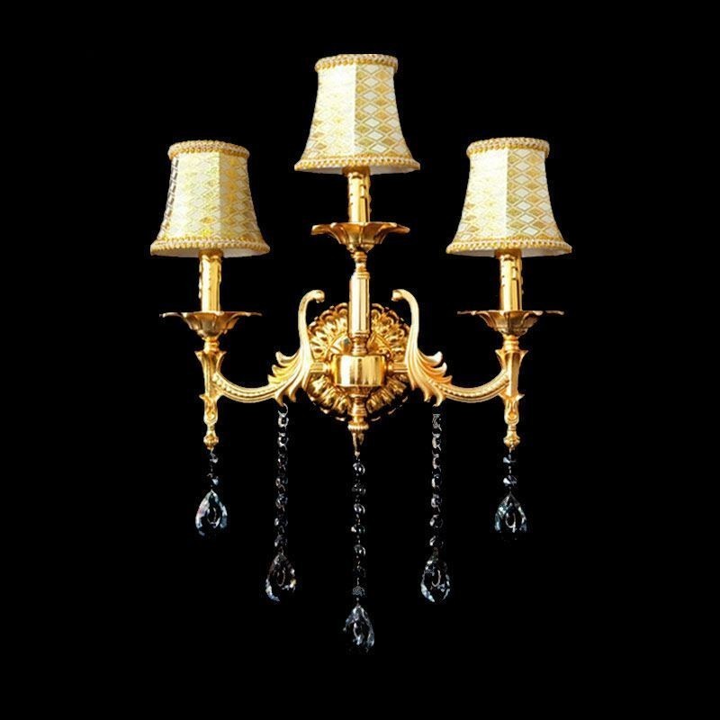 Lámpara de pared europea de lujo, lámpara de cristal con forma de gota, lámpara decorativa para mesita de noche.