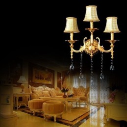 Lámpara de pared europea de lujo, lámpara de cristal con forma de gota, lámpara decorativa para mesita de noche.