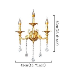 Lámpara de pared europea de lujo, lámpara de cristal con forma de gota, lámpara decorativa para mesita de noche.