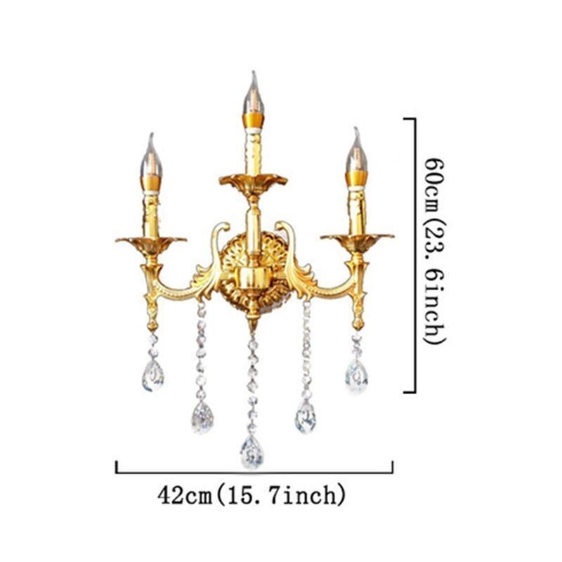 Lámpara de pared europea de lujo, lámpara de cristal con forma de gota, lámpara decorativa para mesita de noche.