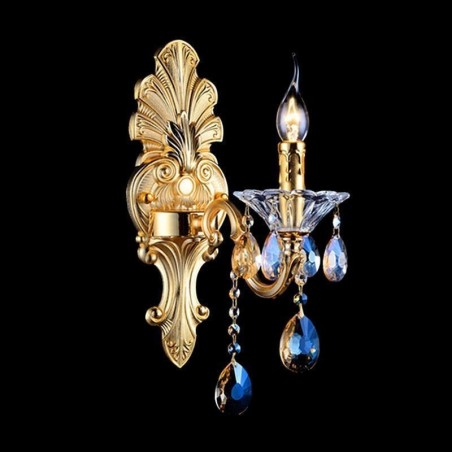Lámpara de pared europea de lujo, lámpara de cristal con forma de gota, lámpara decorativa para mesita de noche. Lámpara de pared europea de lujo, lámpara de cristal con forma de gota, lámpara decorativa para mesita de noche.