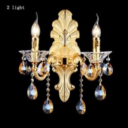 Lámpara de pared europea de lujo, lámpara de cristal con forma de gota, lámpara decorativa para mesita de noche.