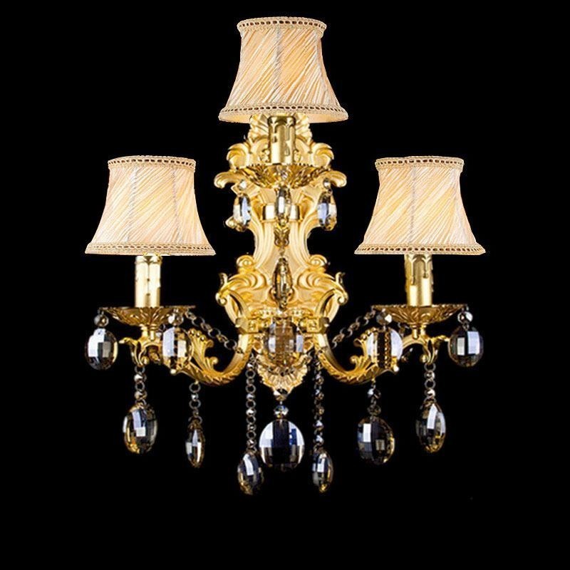 Lámpara de pared de moda europea, aplique de pared de cristal de lujo, iluminación