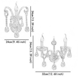 Lámpara de pared europea de cristal ámbar y coñac, lámpara de pared sencilla, iluminación