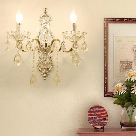 Lámpara de pared europea, aplique de pared de cristal, luz decorativa, aplique de iluminación Lámpara de pared europea, aplique de pared de cristal, luz decorativa, aplique de iluminación